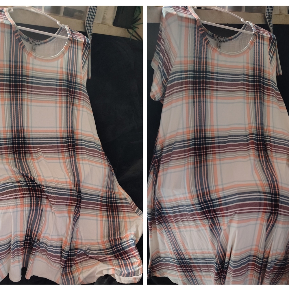 Plaid Short Sleeve Dress